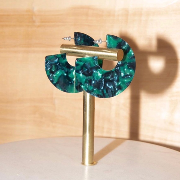 Jewelry - Emerald Tortoise Statement Earrings